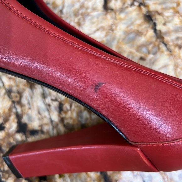 Ralph Lauren purple Label Red Shoes heels. Sz 37, made in Italy - Picture 7 of 9